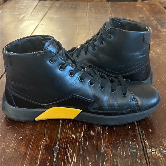 Prada Sport High Top Black Leather Sneakers - Picture 8 of 12